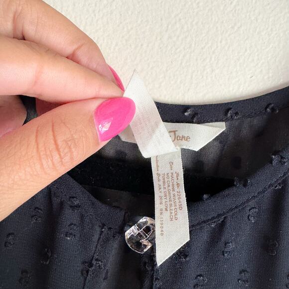 Matilda Jane Black Nostalgia Sheer Dot Lace Tiered Classy Dress - Medium - Picture 4 of 8